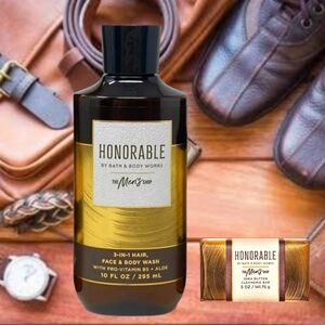 Bath and Body Works Men's "Honorable" 3-in-1 Wash And Cleansing Bar Set
